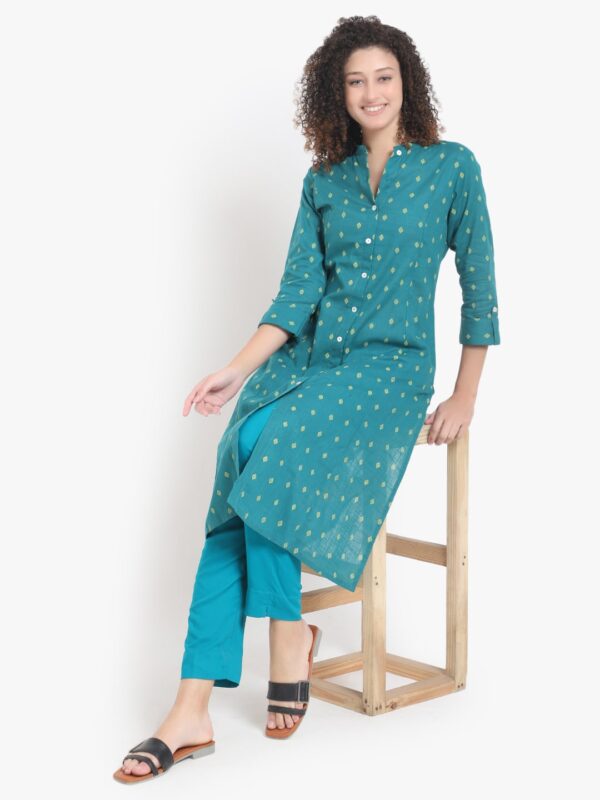 Vibrant Visions Rama Green Kurti.