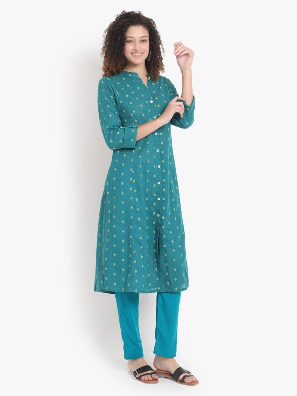 Vibrant Visions Rama Green Kurti..