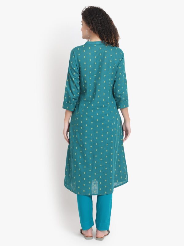 Vibrant Visions Rama Green Kurti.1
