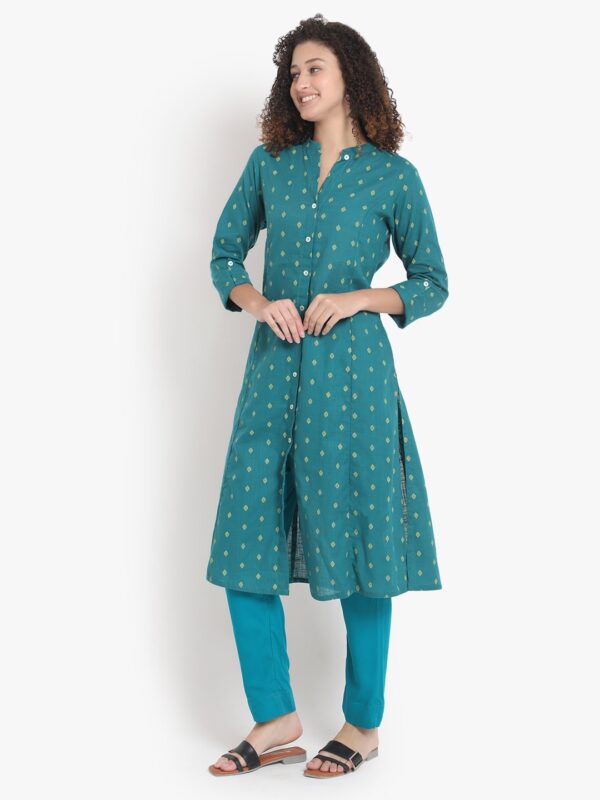 Vibrant Visions Rama Green Kurti1.