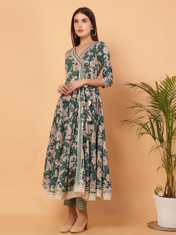 Angrakha Anarkali Green Suit2