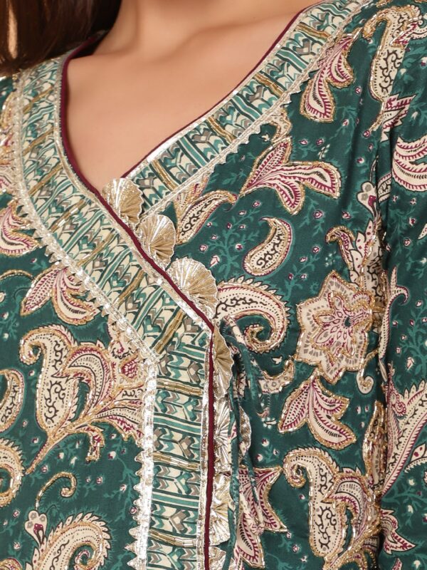 Angrakha Anarkali Green Suit3