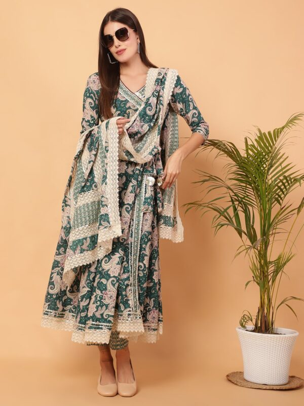 Angrakha Anarkali Green Suit5