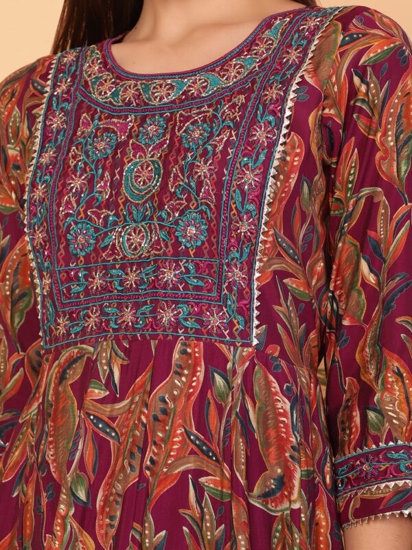 Palatial Charm Wine Anarkali Suit4