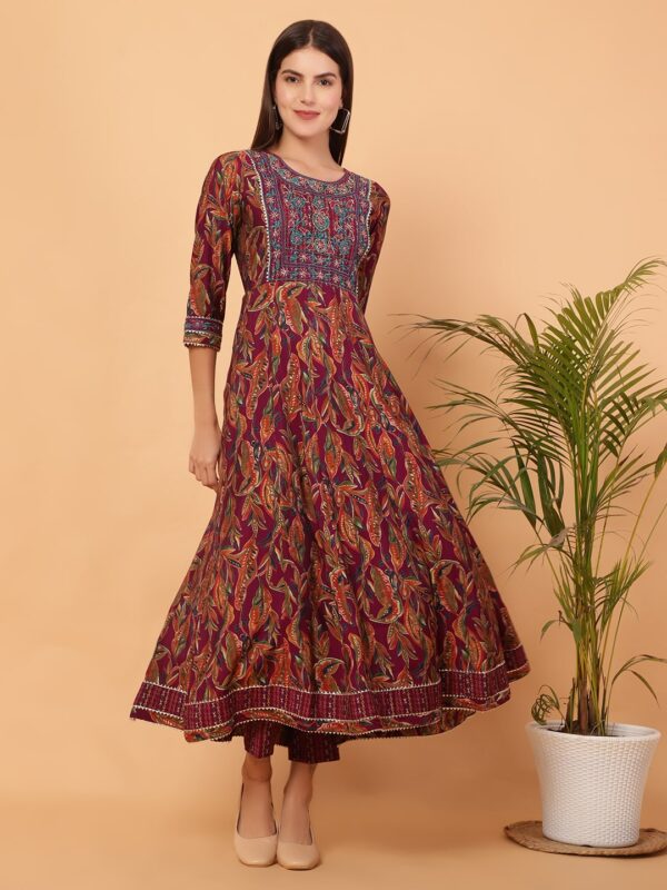 Palatial Charm Wine Anarkali Suit6